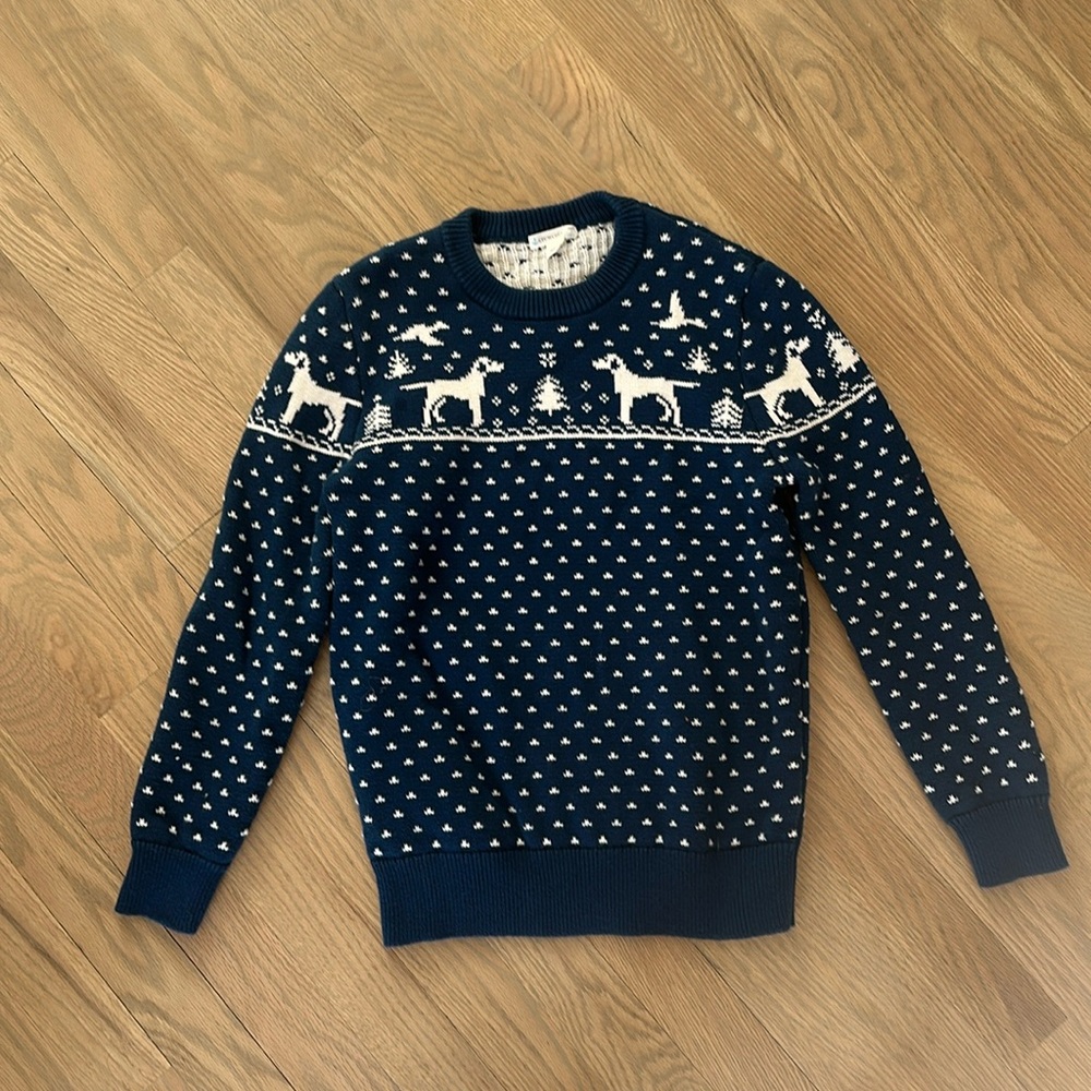 Crewcuts boys’ dog fair isle sweater, size Large (10-11)